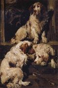 John emms Chumber Spaniels oil